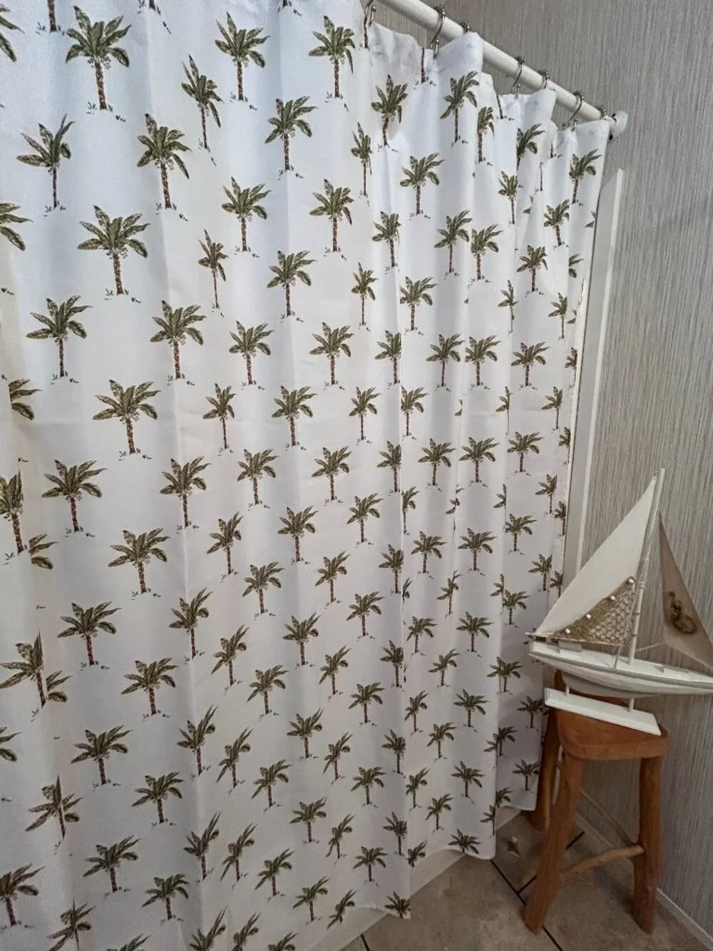 Panama Jack Palm Trees Fabric Shower Curtain 72 x 72